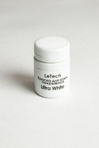 Покрывная краска для кожи LeTech Leather Colourant, цвет Ultra White, 50 мл